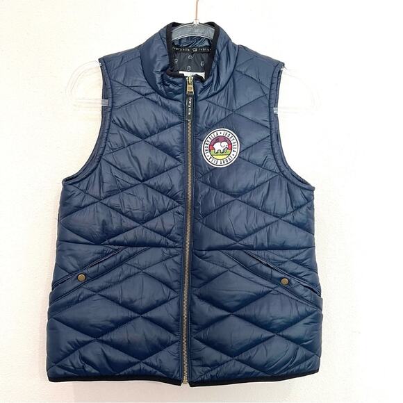 Ivory Ella Quilted Puffer Vest Navy Blue Lightweight Elephant - Small - Picture 1 of 9